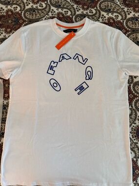NWT Atelier New Regime Short-Sleeve Graphic Tee with Blue Logo